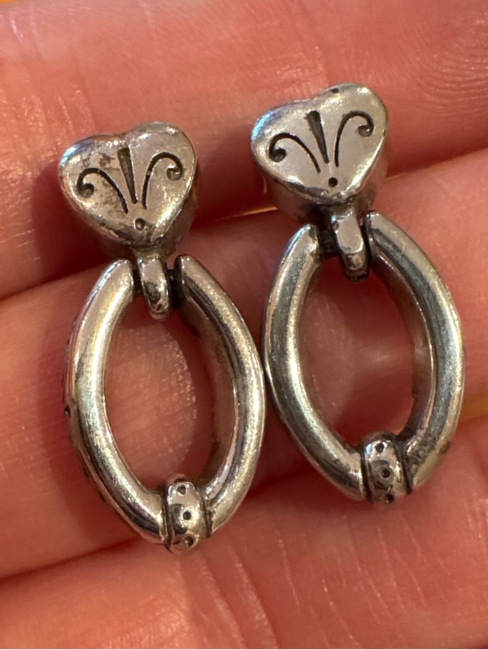 Brighton Silver Heart Drop Earrings